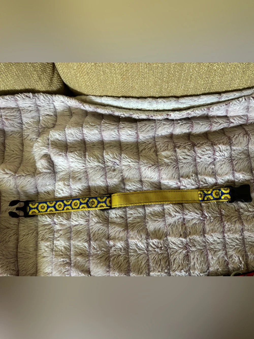 Navy & Yellow Sparkling Sunflower Dog Collar Size Large